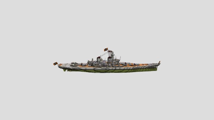 USS Iowa Battleship 1:1 3D Model