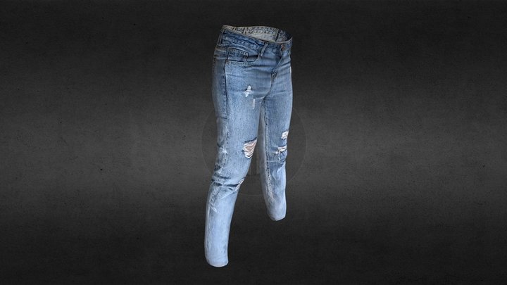 Denim wasted and damaged 3D Model