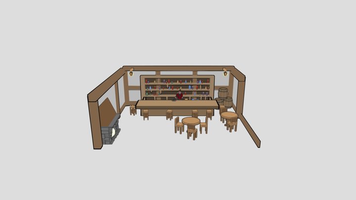 Remy Tending Bar Scene 3D Model