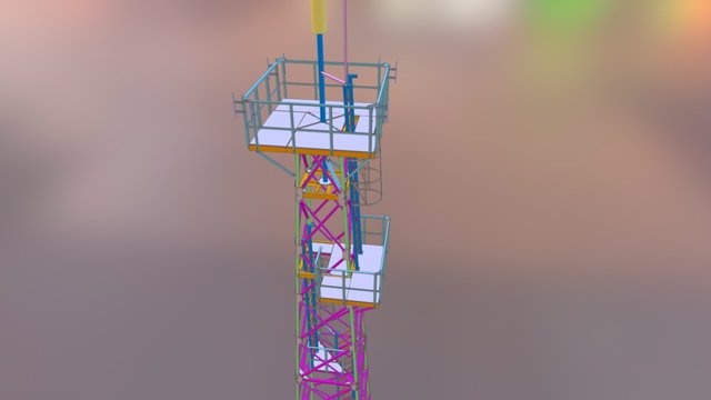 Cellular communications tower Tekla 3D Model