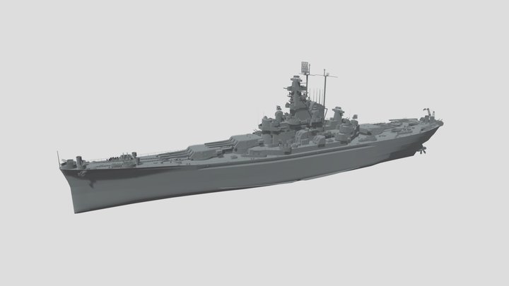 USS South Dakota Battleship Model 3D Model