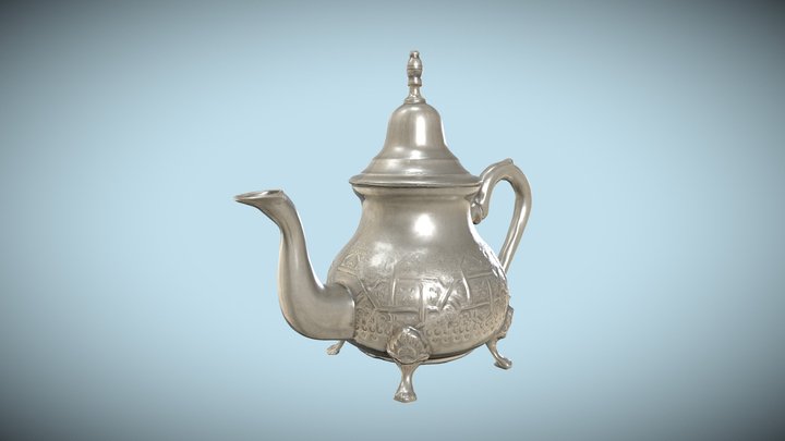 Silver Teapot 3D Model