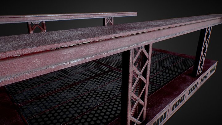 Low Poly Modular Bridge 3D Model