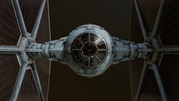 Star Wars lowpoly TIE Fighter w/ visible cockpit 3D Model