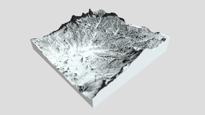 Snowy Mountains Low Poly – Free 3D Model STL