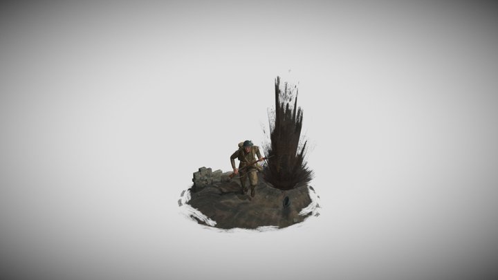 WWI stylized soldier 3D Model