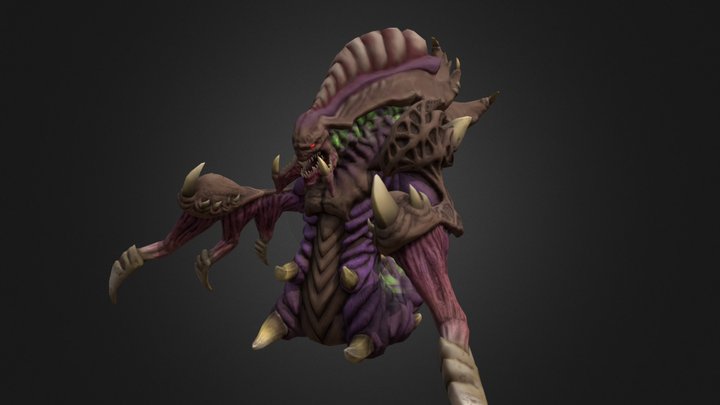 Hydralisk - Low Poly - Rigged - PBR 3D Model