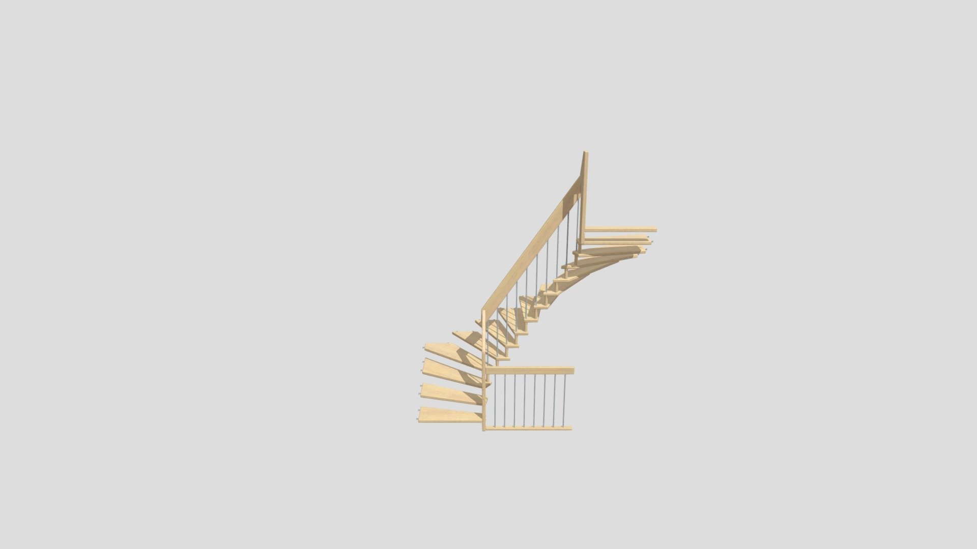 wooden cantilever staircase