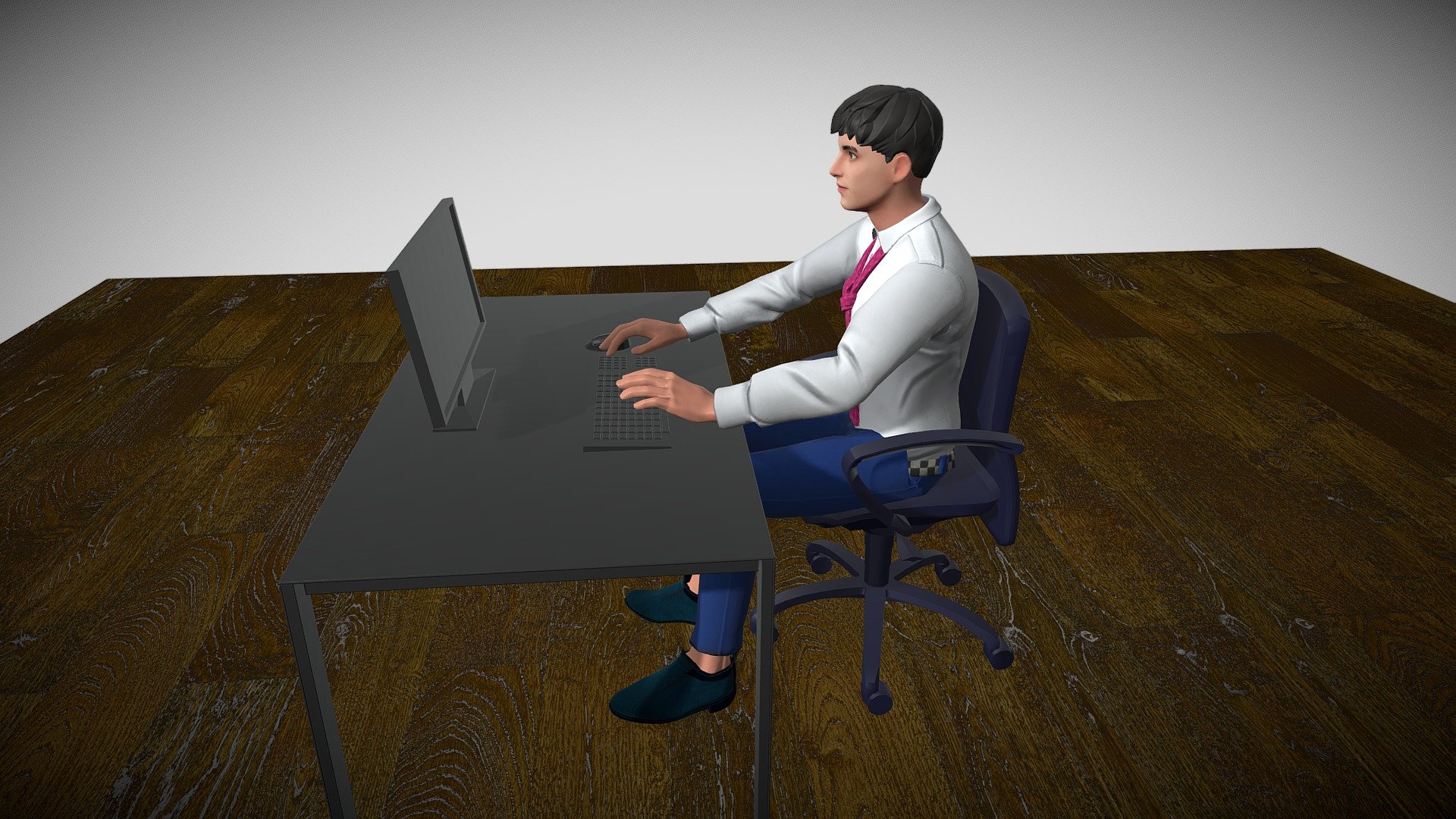 Office Worker 2 - Animated - Download Free 3D model by tonyflanagan  (@tonyflanagan) [a9d99e0]