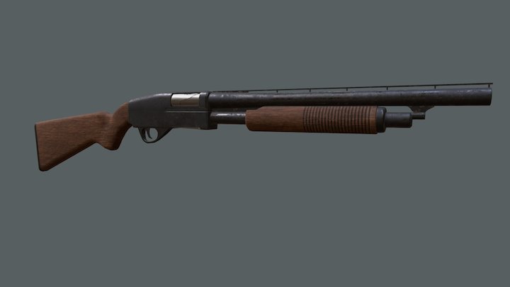 Pump Action Shotgun 3D Model