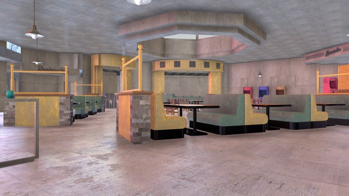 Fnaf Movie Pizzaria Inside 3D Model