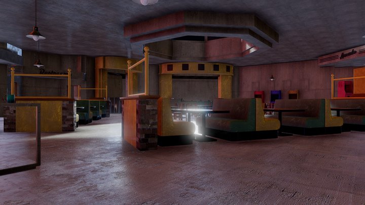 Fnaf Movie Pizzaria Inside 3D Model