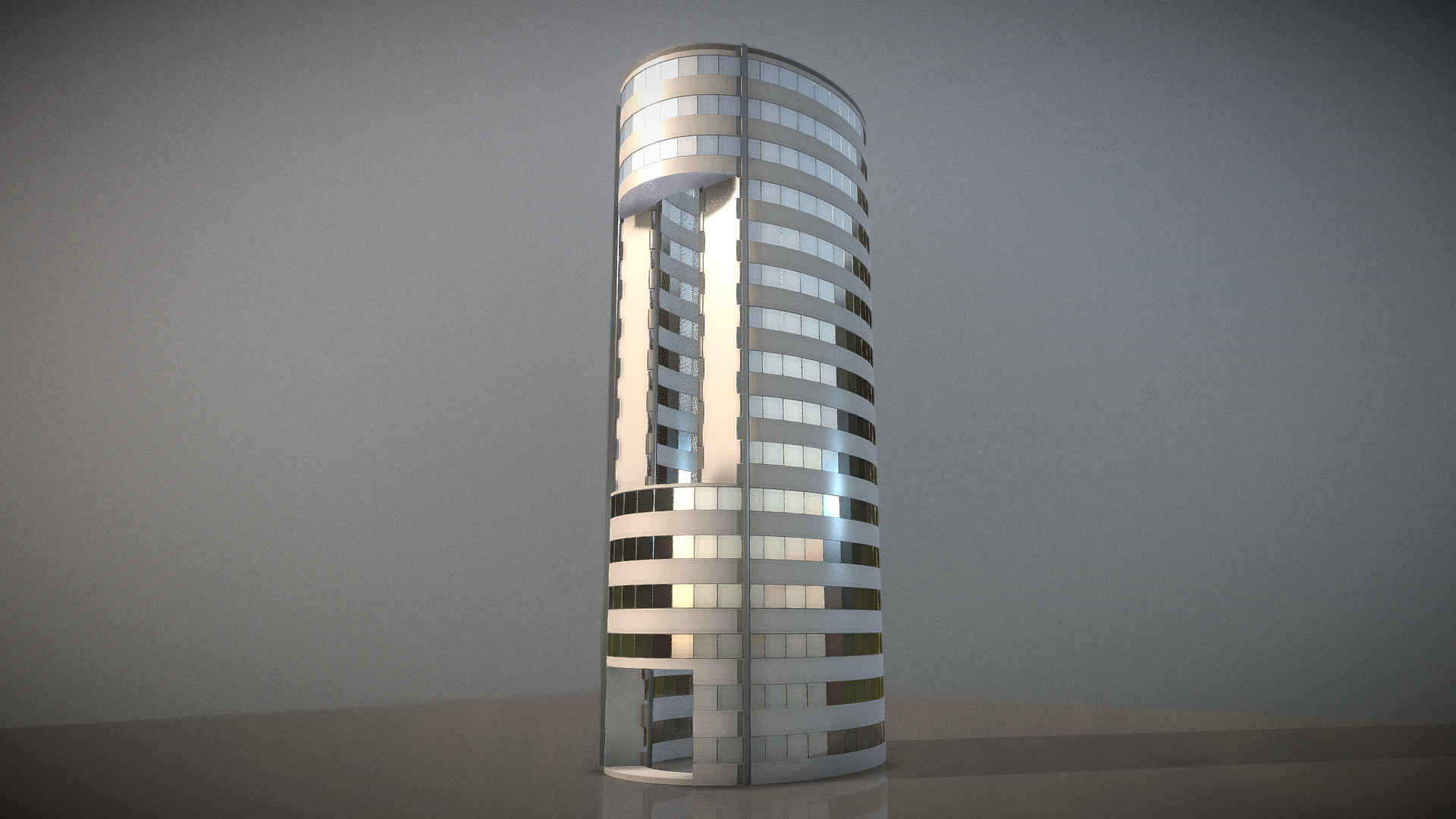 3D model City Building Design O-2 - This is a 3D model of the City Building Design O-2. The 3D model is about a tall building with a glass front.