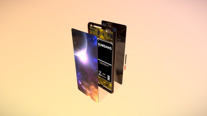 Highly Detailed Modular Smartphone 3D Model