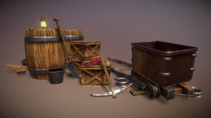 Mine Props 3D Model