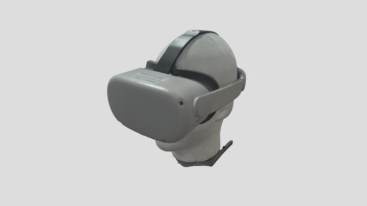 Oculus Headset on Head 3D Model