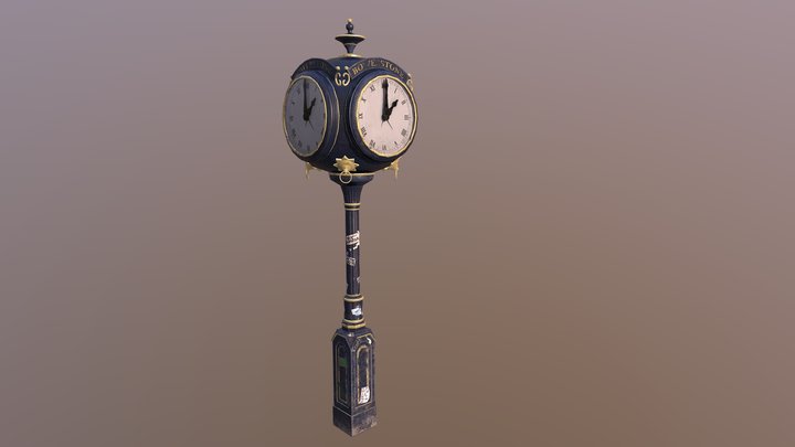 Post Clock 3D Model