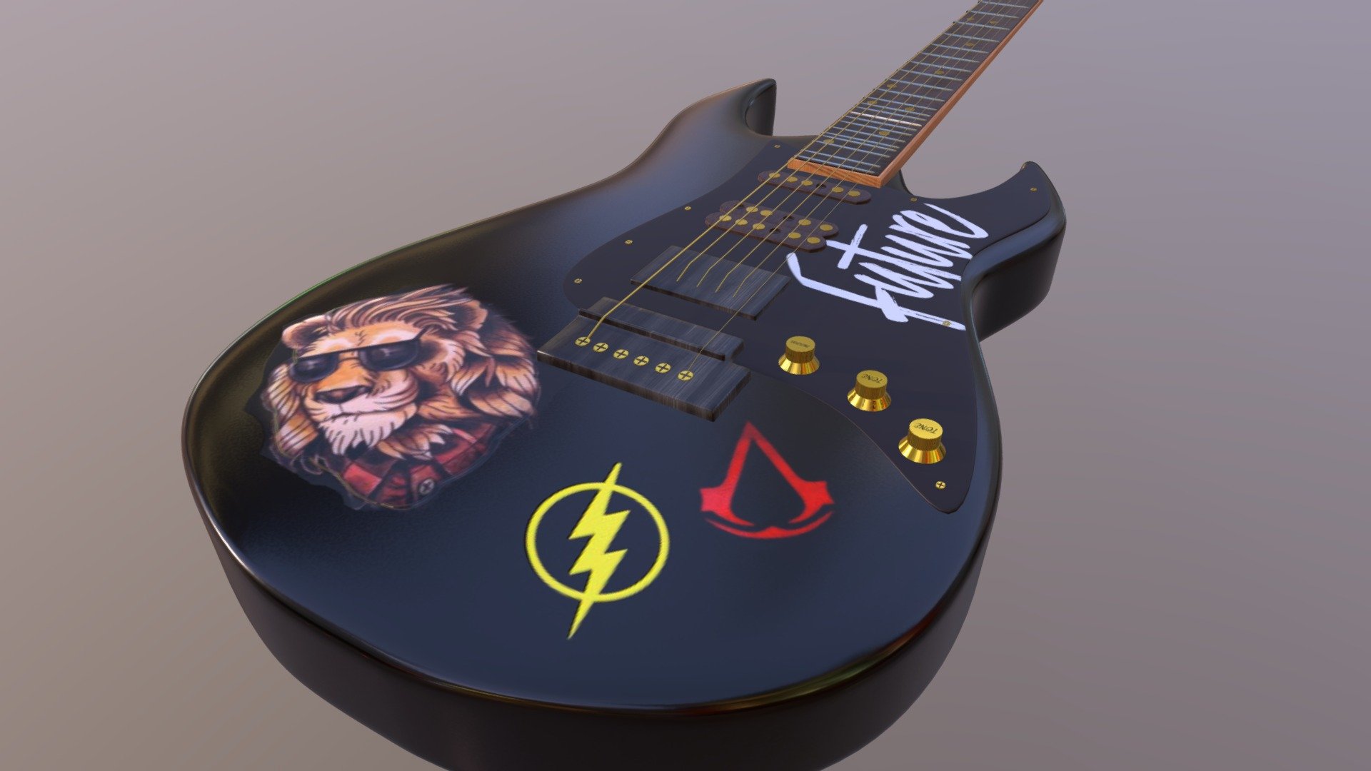 Guitar - 3D Model By Kirthi Vardhan (@Kirthi.Vardhan) [a9e328b] - Sketchfab