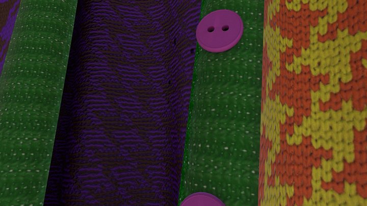 Jacquard Knit Cardigan 3D Model
