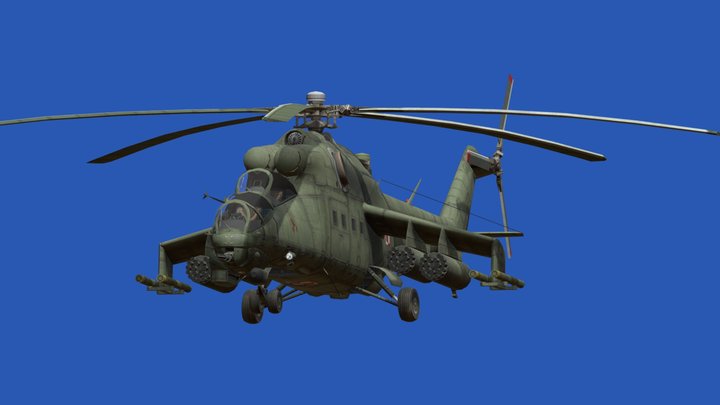Mil Mi-24V Hind 3D Model