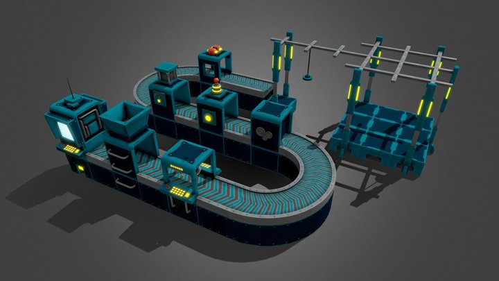 Product Rail Lowpoly PBR asset Game Ready 3D Model