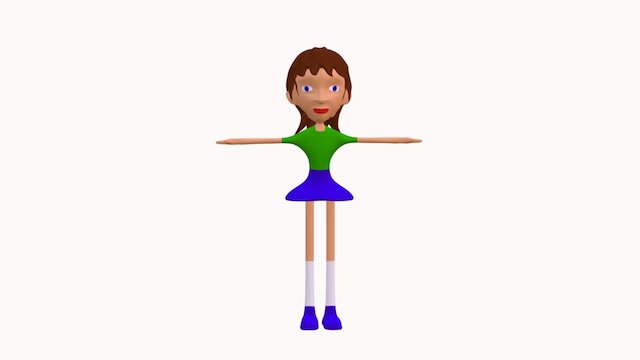 Cartoon girl meshsmooth 3D Model