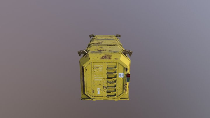 Simple Munitorium Container - Base Yellow 3D Model
