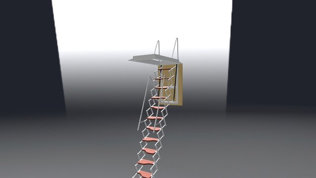 Scala da soffitta a pantografo 3D Model