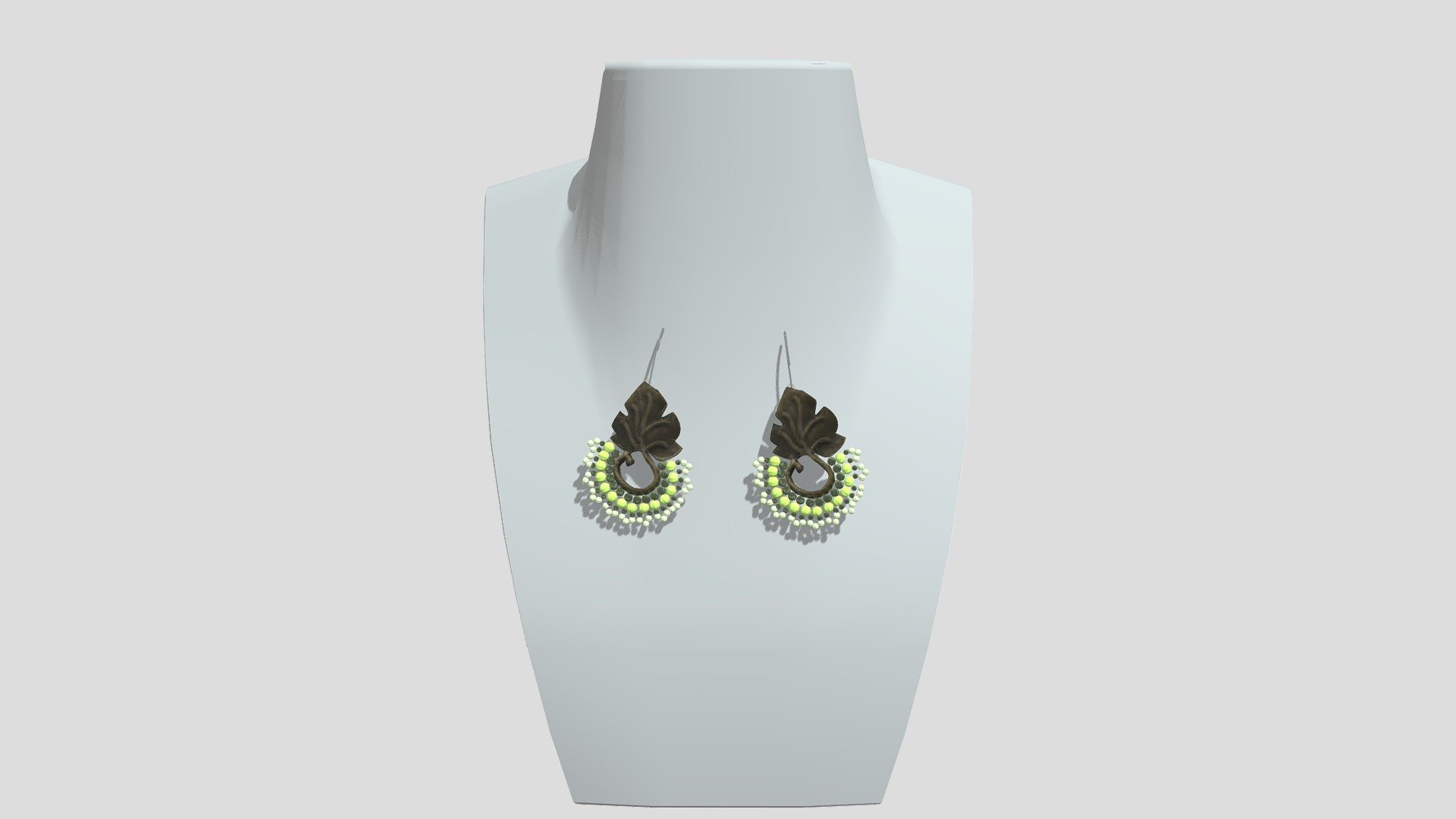 SARAWAK BEADS LEAF HOOPS EARRINGS