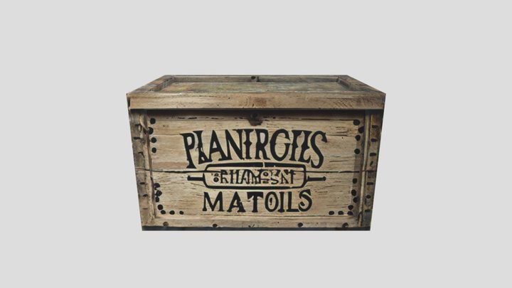 Old wooden box 1 3D Model