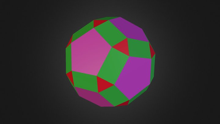Rombicosidodecaedro (3,4,5,4) 3D Model
