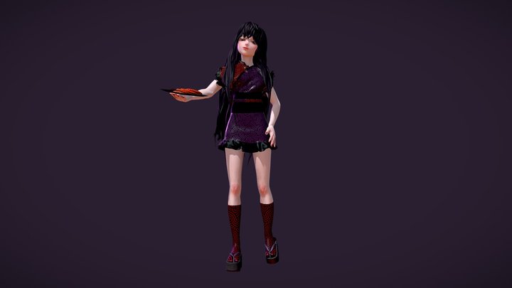 二口女(Semi-Realistic Ver.) 3D Model