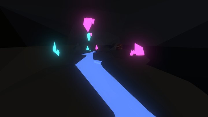 Low Poly Fantasy Cave (VR) 3D Model