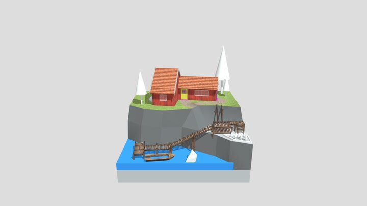 By The Ocean - WIP Diorama 3D Model