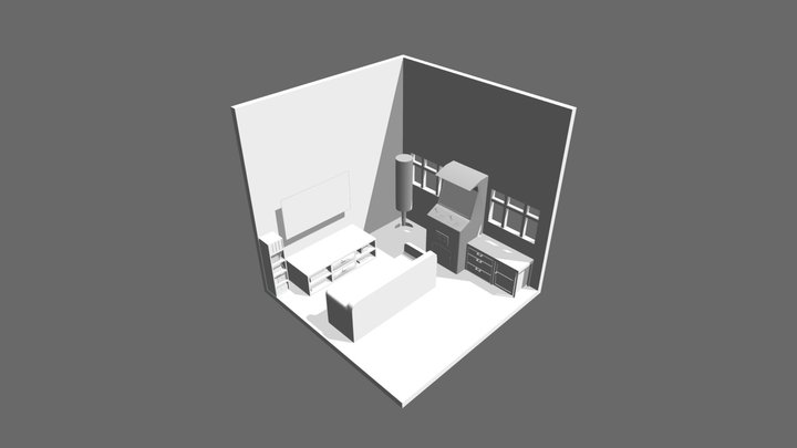 Isometric Chill Room 3D Model