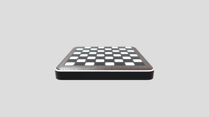 Futuristic Chess Board Low Poly 3D Model