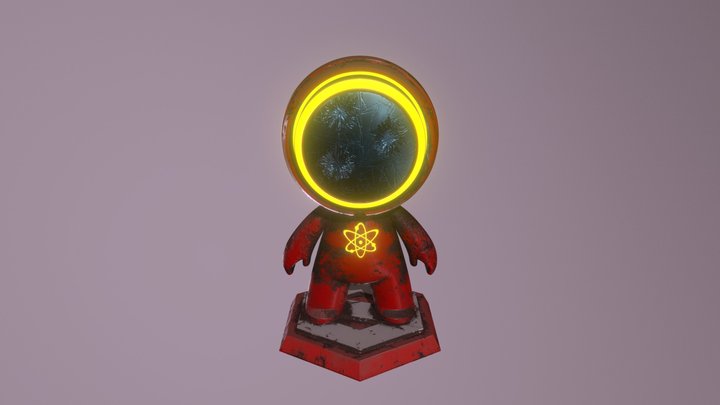 Astronaut cartoon robot 3D Model