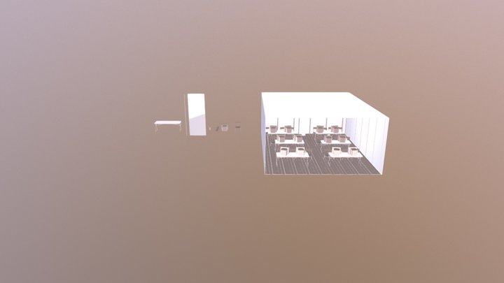 Modular room with assets 3D Model