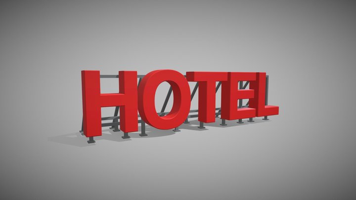 Hotel sign 3D Model