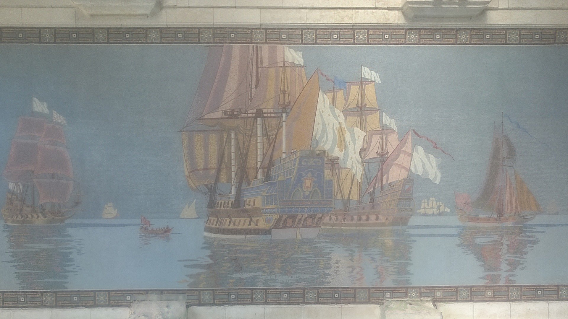 Mosaique de navires, gare de La Rochelle