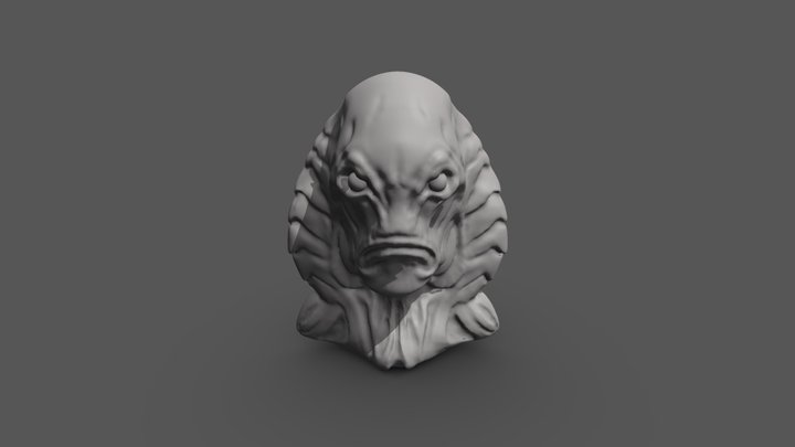 Monster's head bust 3D Model