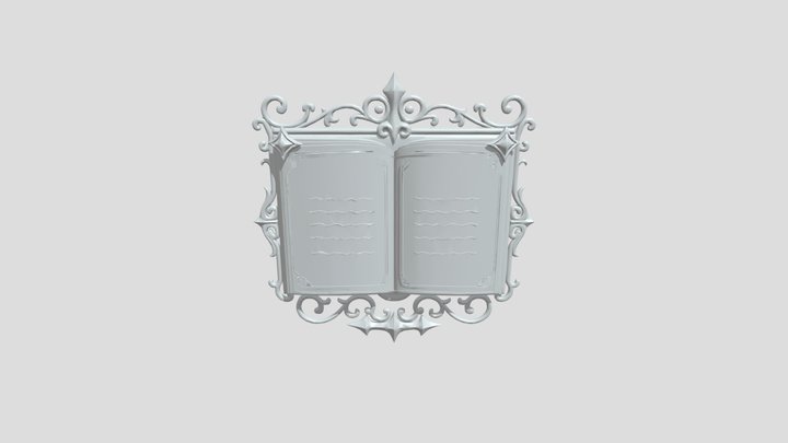 Ornate golden open book frame 3D Model