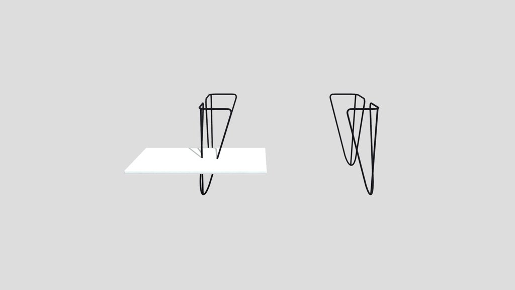 White Table With Black Hairpin Legs