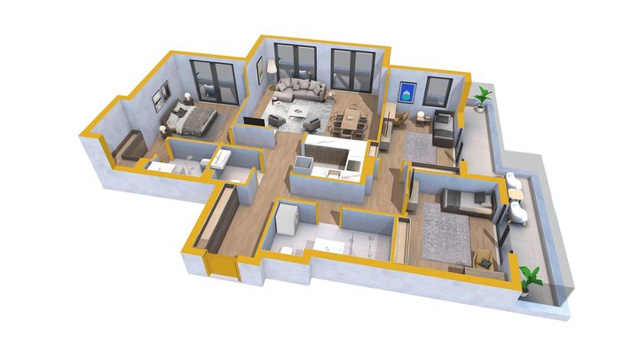 Large Apartman 3D Model