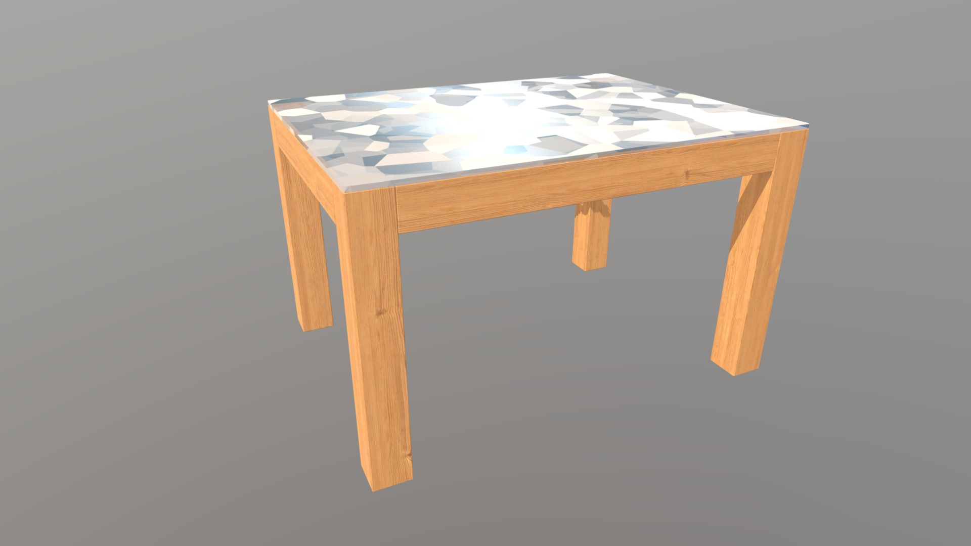 3D model Wooden Table (coffee table collections) - This is a 3D model of the Wooden Table (coffee table collections). The 3D model is about a table with a glass top.