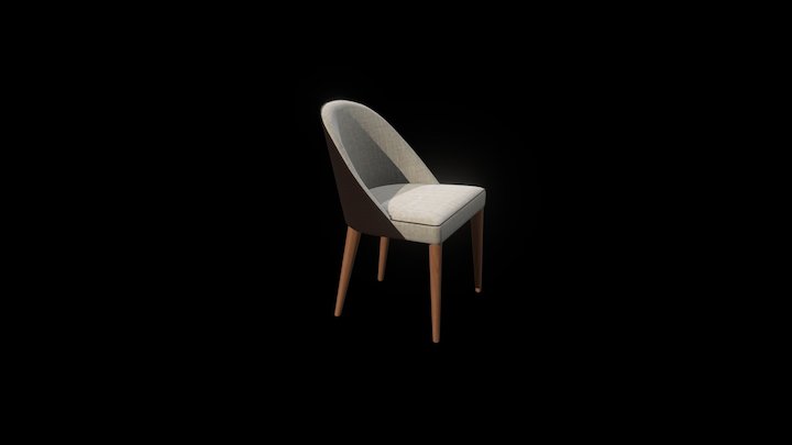 Judy Fabric / Leather Chair without Armrests 3D Model