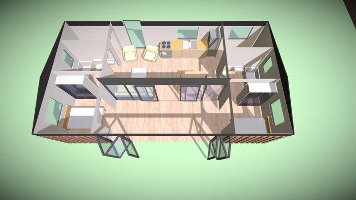 Container Home2 3D Model