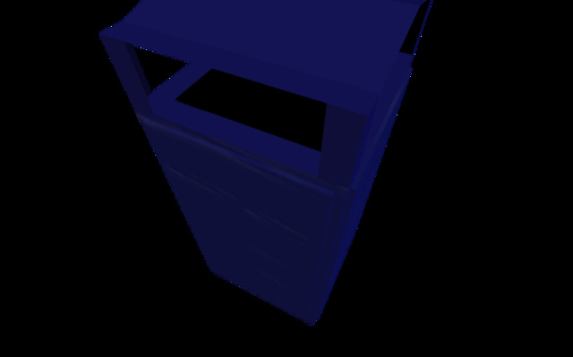 Blue Trash Can 3D Model
