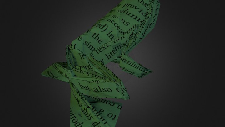 Origami frog 2 3D Model