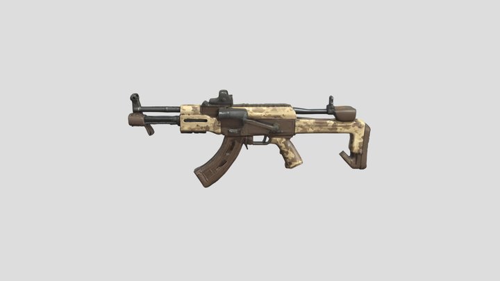 Ak47 c.a.m.u.f.l.a.j(c 1300 tank buster) 3D Model